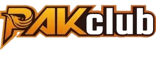 Pak Club Game logo featuring bold text and dynamic design elements.
